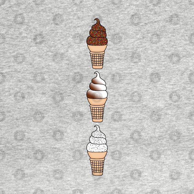 Ice Cream Lover Chocolate w/ Sprinkles, Vanilla with Chocolate Chip or Oreo, Vanilla Chocolate Twist by PLLDesigns